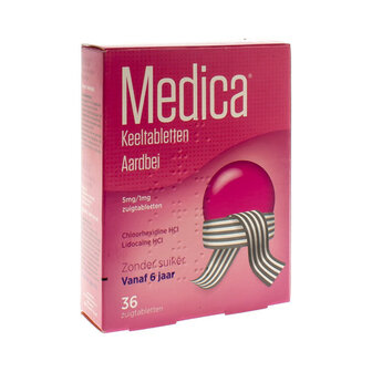 MEDICA KEELTABLETTEN AARDBEI ZUIGTABL 36