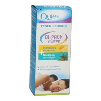 QUIES A/SNURKEN BIPACK SPRAY NEUS 15ML + MOND 70ML