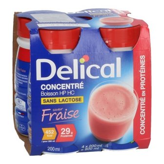 DELICAL GECONCENTR. AARDBEI 4X200ML