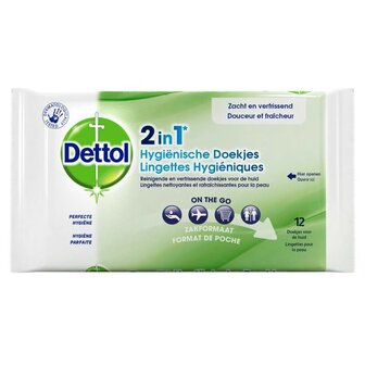 DETTOL 2IN1 HYGIENISCHE DOEKJES 12