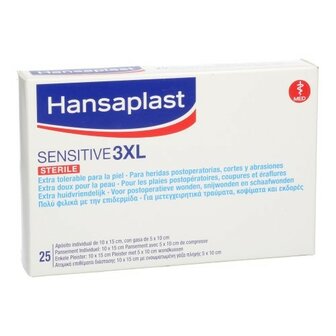 HANSAPLAST SENSITIVE STER. 3XL 10CMX15CM STRIPS 25