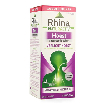 RHINA NATUR ACTIV HOEST ZONDER SUIKER SIROOP 120ML