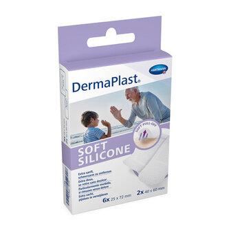 DERMAPLAST SOFT SILICONE 25X72MM 6/40X60MM 2