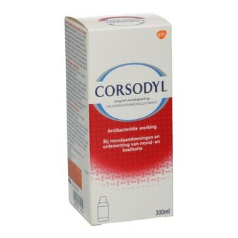 CORSODYL 2MG/ML MONDSPOELING OPLOSSING 300ML