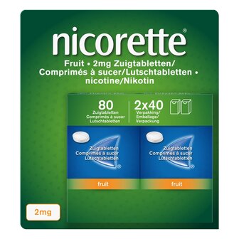 NICORETTE FRUIT 2MG ZUIGTABLETTEN 80