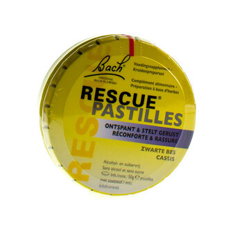 BACH RESCUE PASTILLES ZWARTE BES SUIKERVRIJ 50G