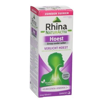 RHINA NATUR ACTIV HOEST ZONDER SUIKER SIROOP 120ML