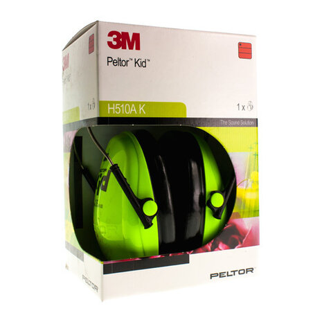 PELTOR HEARING PROTECTOR KID NEON GREEN 1