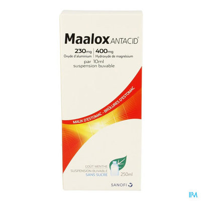 MAALOX ANTACID 230MG/400MG/10ML SUSP ORAAL 250ML