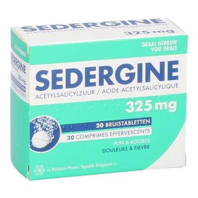 SEDERGINE 325MG BRUISTABL 20 NF