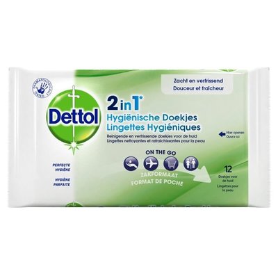 DETTOL 2IN1 HYGIENISCHE DOEKJES 12