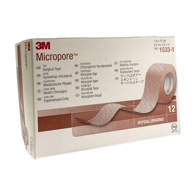 MICROPORE 3M SKIN TONE 25,0MMX9,15M ROL 12 15331