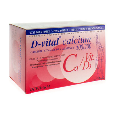 D VITAL CALCIUM 500/200 PASSIEVRUCHTEN ZAKJES 40