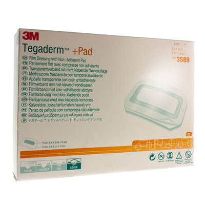 TEGADERM + PAD 3M TRANSP STERIL 9CMX15CM 25 3589