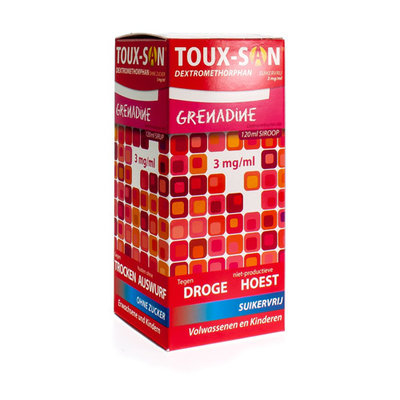 TOUX SAN DEXTROMET Z/SUIKER 3MG/ML+GRENADINE 120ML